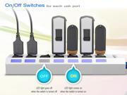 Universal 7 Port USB 3.0 Hub On Off Switches AC Power Adapter Cable fr PC Laptop