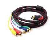 5FT Full HD 1080P HDMI Male to 5 RCA RGB Audio Video AV Component Cable