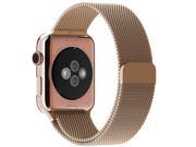 Watch Band 42mm Milanese Loop Stainless Steel Bracelet Strap WatchBand for Apple Watch 42mm with Unique Magnet Lock Rose golden