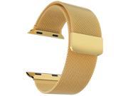 Watch Band 42mm Milanese Loop Stainless Steel Bracelet Strap WatchBand for Apple Watch 42mm with Unique Magnet Lock Gold