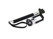 Portable Selfie Stick with Clamp Bluetooth Remote Shutter Self timer Black
