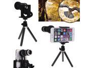 MPT01 8X Optical Zoom Telescope Camera Lens with Universal Holder Tripod for all cellphone Black