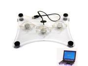 New USB Cooler Cooling Pad Stand w LED Light Fans for Laptop PC