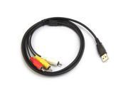 1.5m USB Male to 3 RCA AV TV Adapter Lead Cable
