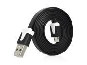 Micro USB Male to USB 2.0 Male Charging Data Flat Cable for Samsung other phone Black