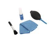 4pcs Cleaning Kit Dust Ball Cleaning Solution Cleaning Cloth Cleaning Brush Kit for Camera Blue Black