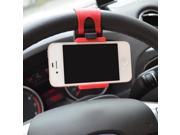 Car Steering Wheel Mount Holder Rubber Band for Mobile Phone GPS Red Black