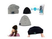Fashionable Autumn Winter Warm Smart Talking Cashmere Music Beanie Hat with Built in Wireless Bluetooth Stereo Headphones Gray