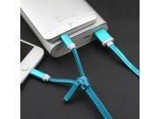 Creative Zipper Style 2 in 1 USB to 8 Pin Micro USB Cable for iPhone iPad iPod Samsung other Phone Blue