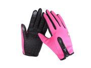 Unisex Winter Outdoor Sports Windproof Waterproof Ski Gloves Warm Riding Gloves Motorcycle Gloves Pink L