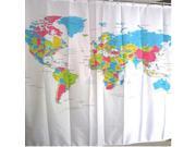 High Grade Polyester Waterproof Thick World Map Style Bathroom Shower Curtain
