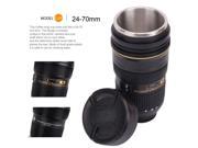 Multi functional 24 70mm Lens Shaped Coffee Mug Vacuum Cup Stainless Steel Plastic