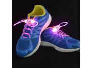 1 Pair LED Flashing Luminous Round Shoelaces Pink