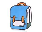 Creative 3D Stereoscopic Cartoon Nylon Backpack Schoolbag Blue