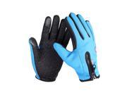 Unisex Winter Outdoor Sports Windproof Waterproof Ski Gloves Warm Riding Gloves Motorcycle Gloves Blue M