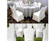 100PCS Chair Covers Spandex Lycra Cover Wedding Banquet Party Flat Front White