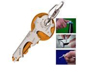8 In 1 EDC Stainless Bottle Opener Keychain Gadget Utility Key Ring Multi function Key Clip Pocket Tool Survival Silver