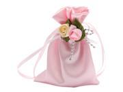Transparent Brocade Yarn Gift Jewelry Bag Pink