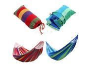 76 x 30 Leisure Canvas Hammock Stripes for Camping Hiking Travel Two Colors Random