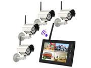 SY602D14 7 TFT LCD 2.4GHz 4CH Wireless Security Surveillance System with 1 Monitor and 4pcs IR Cameras