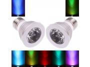 2Pcs E27 3W 16 Color Changing Dimmable LED Bulb with Remote Control 85 240V