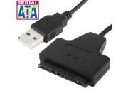USB 2.0 to Micro SATA 22 Pin 1.8 inch HDD Cable Length 20cm Black