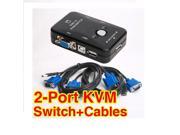 New 2 Port USB 2.0 KVM Switch VGA cable Mouse KYB VID