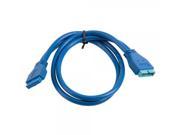0.5M USB 3.0 Motherboard 20Pin Male to 20Pin Female Cable Blue
