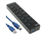 5Gbps Super Speed 8 Ports USB HUB with LED Indication Power Switches