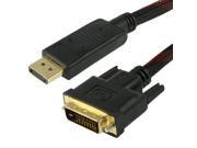 Braided Display Port Male to DVI Male High Digital Adapter Cable Length 1.8m
