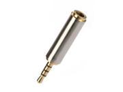 Gold 2.5mm Male to 3.5mm Female Audio Headphone Adapter Converter
