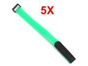 5pcs 2cm x 30cm Nylon Green Hook Loop Strap Tie Rope Down Wrap Cable Cord Reusable