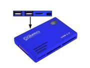 Hi Speed USB 2.0 Combo 2 Ports USB2.0 HUB All in 1 Card Reader Support MS M2 TF SD MMC Card Blue