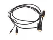 Plastic VGA Audio to HDMI Conversion Cable Black