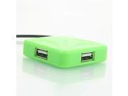 USB 2.0 High Speed Square 4 Ports Hub OTG for PC Green