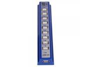 New 10 PORTS USB HUB 2.0 High Speed with Power Adapter Blue