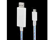 Blue Visible Light USB to Micro USB Charge Cable Length 90cm