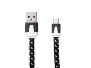 1M Noodle Braided Fabric USB Data Sync Charger Cable For Cellphone