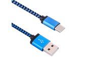 1m Woven Style Type c USB 3.1 to USB 2.0 Data Sync Charge Cable for Macbook Google Chromebook Nokia N1 Tablet PC Letv Smart Phone Blue