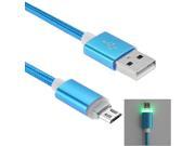 1m Woven Style Micro USB to USB 2.0 Data Sync Cable with LED Indicator Light for Samsung Galaxy S6 S6 Edge S6 Edge Note 5 Edge HTC Sony Blue