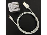 Yellowknife US 2USB Ports Travel Wall Charger Adapter And MFI Lightning Charger Cable For iPhone iPad iPod