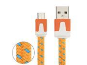 Woven Style Micro USB to USB Data Charging Cable Length 3m Orange