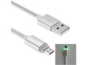 1m Woven Style Micro USB to USB 2.0 Data Sync Cable with LED Indicator Light for Samsung Galaxy S6 S6 Edge S6 Edge Note 5 Edge HTC Sony Silver