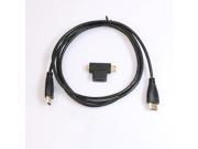 3 in 1 Slim HD High Speed HDMI to HDMI 1.5m 4.9ft Cable and Micro HDMI to Mini HDMI Adapter