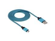 Woven Style Micro USB to USB 2.0 Data Sync Cable for Samsung Galaxy S6 S6 edge S6 edge Note 5 Edge HTC Sony Length 1.2m Blue