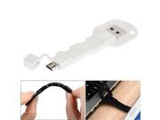 Micro USB 5 Pin to Double Sided USB Port Key Shape Data Charging Cable Length 8.4cm White