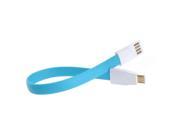 Noodle Style Micro USB Data Transfer Charge Cable Suitable for Samsung Galaxy HTC Nokia Lumia Length 22cm Blue