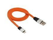 Noodle Style USB Sync Charging Cable for iPhone 6 6 Plus iPhone 5 5C 5S iPad Air Length 1m Orange