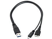 USB 3.0 AM to USB 3.0 Micro B and USB 2.0 Micro B Cable Length 35cm