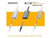 Remax 3.5mm Jack 1 to 2 Daul Double Splitter Audio Y Cable Adapter For Headphone Headset iPhone Mobile Phone T